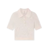 Polo em malha com monograma de cristal Polo em malha com monograma de cristal