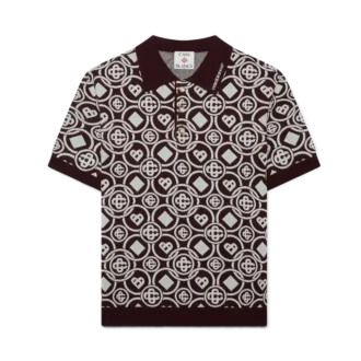 Polo em malha de algodão com monograma
