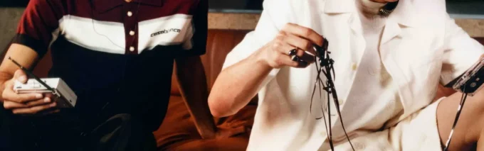 Calças de malha de lã merino às riscas