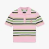 Polo justo às riscas rosa e verde Polo justo às riscas rosa e verde