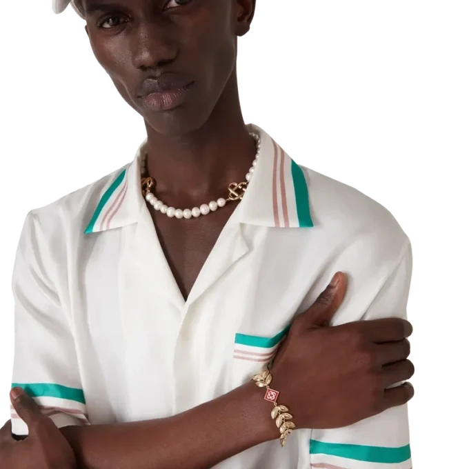 Pulseira com folha de louro dourada Pulseira com folha de louro dourada