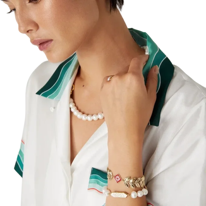 Pulseira com folha de louro dourada Pulseira com folha de louro dourada