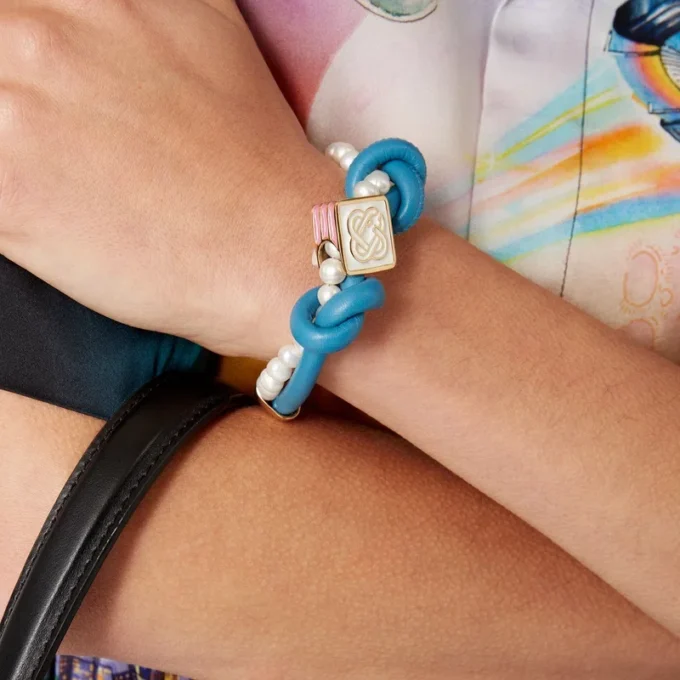 Pulseira de Pérolas com Nós Azul Pulseira de Pérolas com Nós Azul
