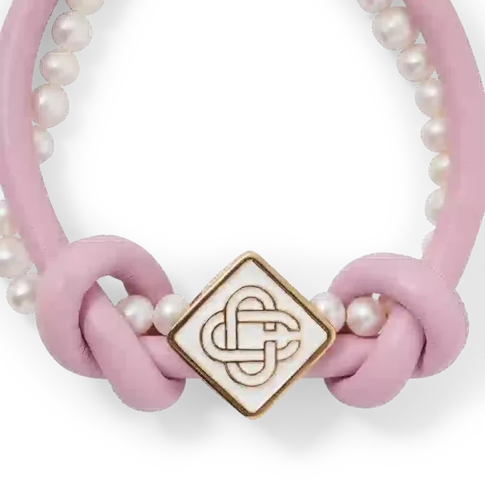 Pulseira de Pérolas com Nós em Rosa Pulseira de Pérolas com Nós em Rosa
