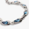 Pulseira em latão com gotas de água prateadas e azuis Pulseira em latão com gotas de água prateadas e azuis