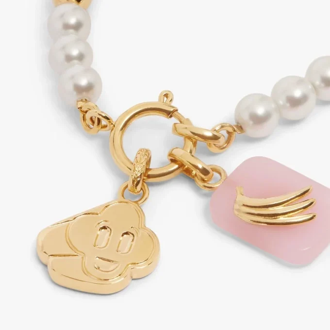 Pulseira Icon Pearl Branca e Dourada