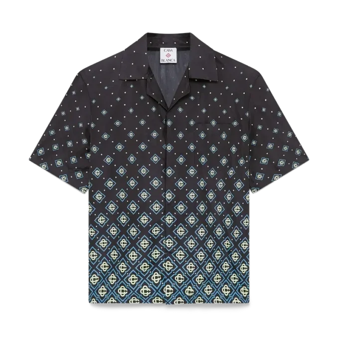 Roupa de banho de calções com monograma preto degradê Roupa de banho de calções com monograma preto degradê
