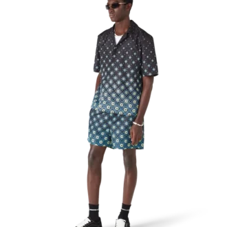 Roupa de banho de calções com monograma preto degradê Roupa de banho de calções com monograma preto degradê