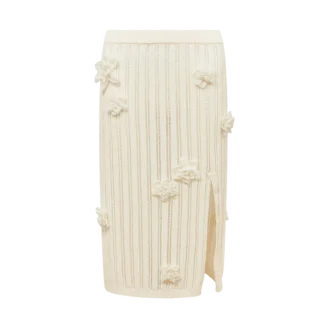 Saia de malha com renda floral Saia de malha com renda floral