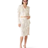Saia de malha com renda floral