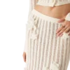 Saia de malha com renda floral