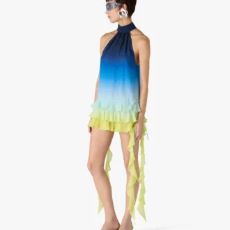 Sandálias Mule com salto verde