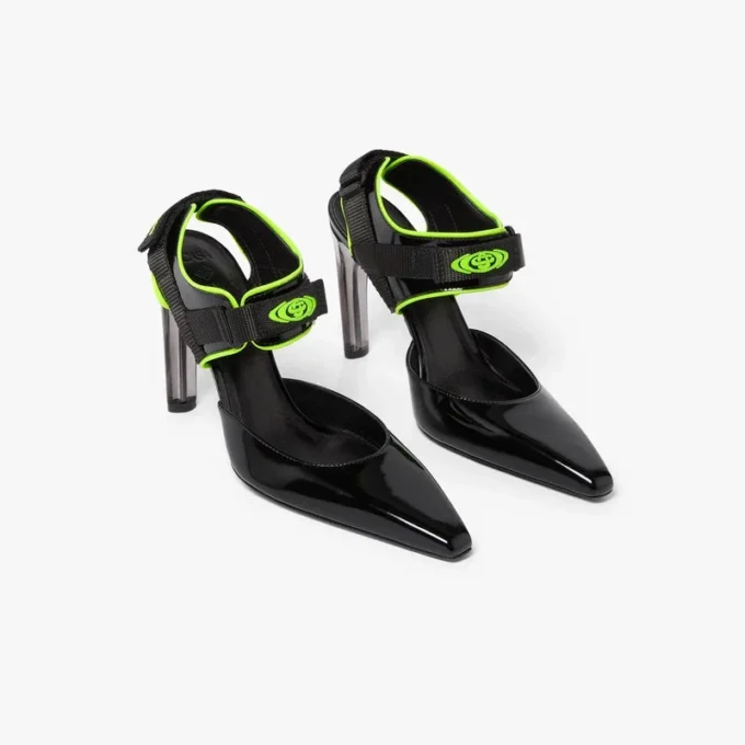 Sapatos de salto alto Raver em pele preta Sapatos de salto alto Raver em pele preta