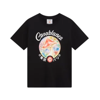 T-shirt com emblema de cogumelo