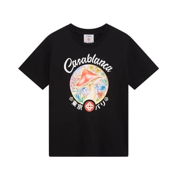 T-shirt com emblema de cogumelo T-shirt com emblema de cogumelo