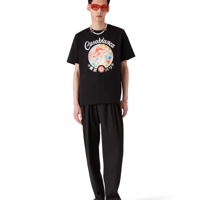 T-shirt com emblema de cogumelo T-shirt com emblema de cogumelo