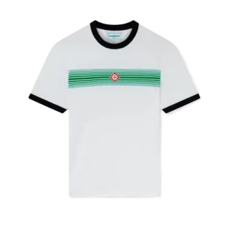 T-shirt com riscas degradadas