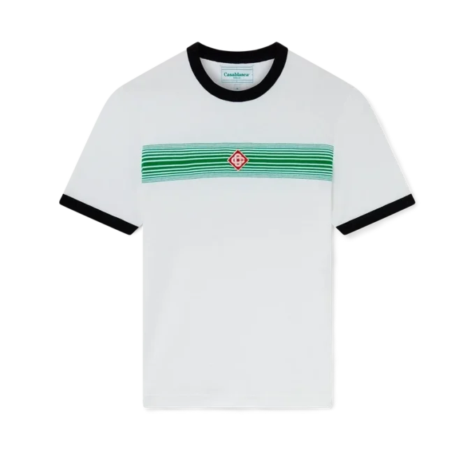 T-shirt com riscas degradadas
