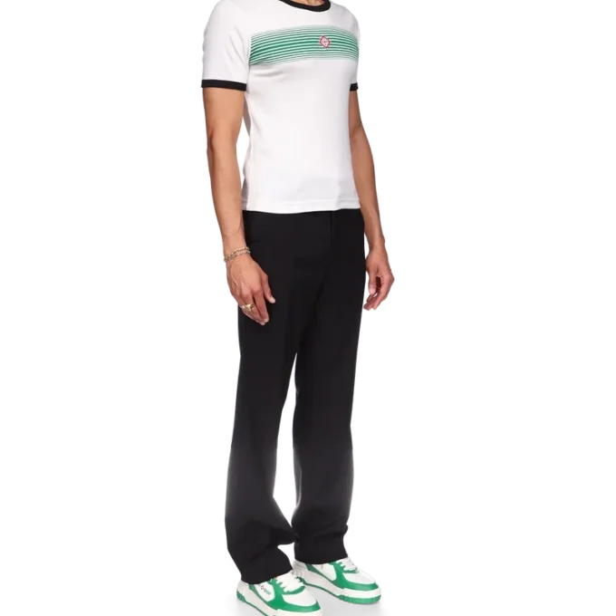 T-shirt com riscas degradadas