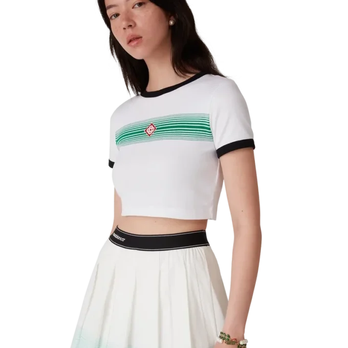 T-shirt com riscas em degradê T-shirt com riscas em degradê