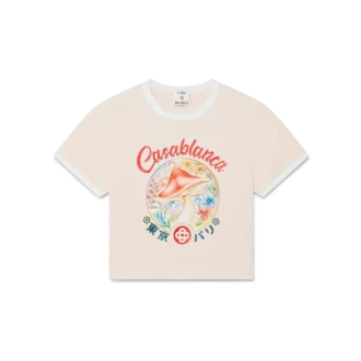 T-shirt curta com emblema de cogumelo