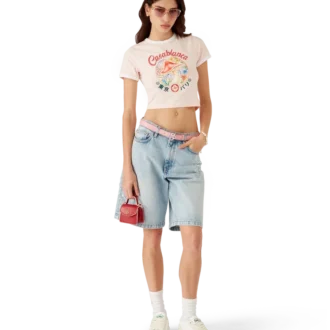 T-shirt curta com emblema de cogumelo