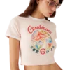 T-shirt curta com emblema de cogumelo T-shirt curta com emblema de cogumelo