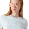 T-shirt de calções de manga curta em veludo para mulher T-shirt de calções de manga curta em veludo para mulher