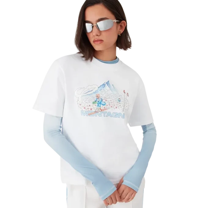 T-shirt de calções de manga curta Ski