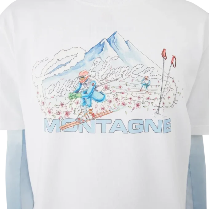 T-shirt de calções de manga curta Ski