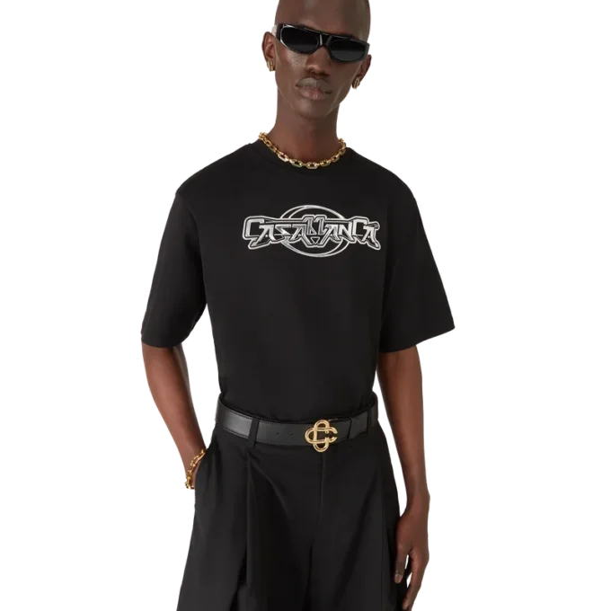 T-shirt de calção oversized de manga curta Casablanca Chrome T-shirt de calção oversized de manga curta Casablanca Chrome