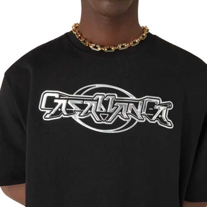 T-shirt de calção oversized de manga curta Casablanca Chrome T-shirt de calção oversized de manga curta Casablanca Chrome