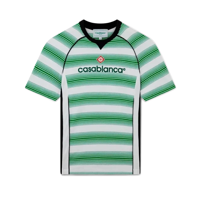 T-shirt de futebol com painéis de riscas degradadas T-shirt de futebol com painéis de riscas degradadas