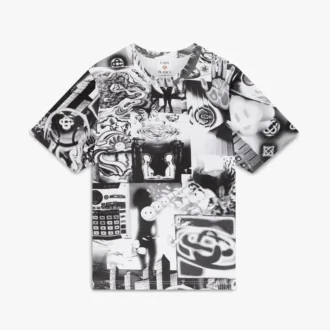 T-shirt de malha de manga curta Rave Collage