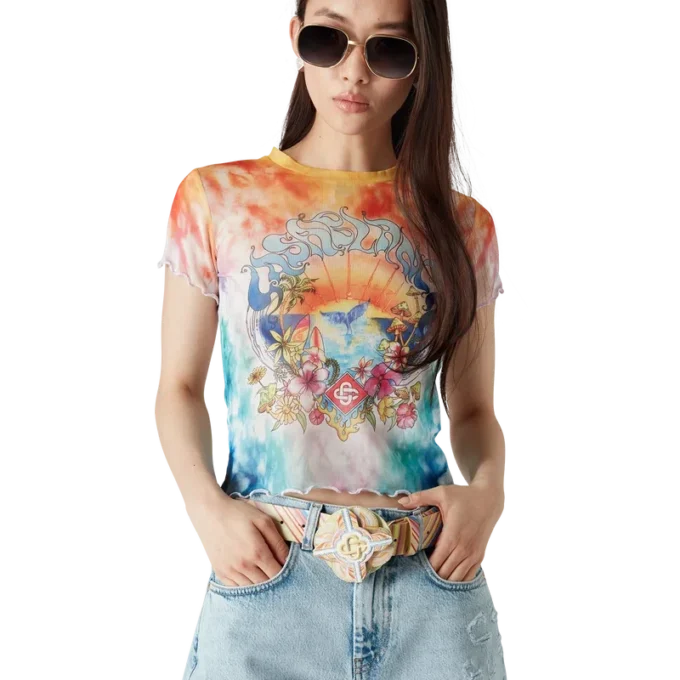 T-shirt de malha Tie Dye Surf Trip T-shirt de malha Tie Dye Surf Trip