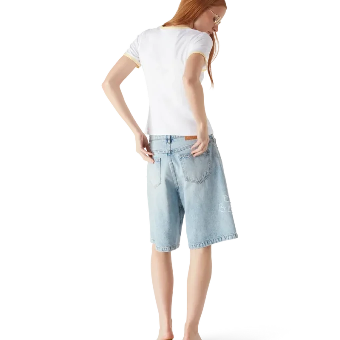 T-shirt de manga curta Beyond Destiny Longline Ringer com calções