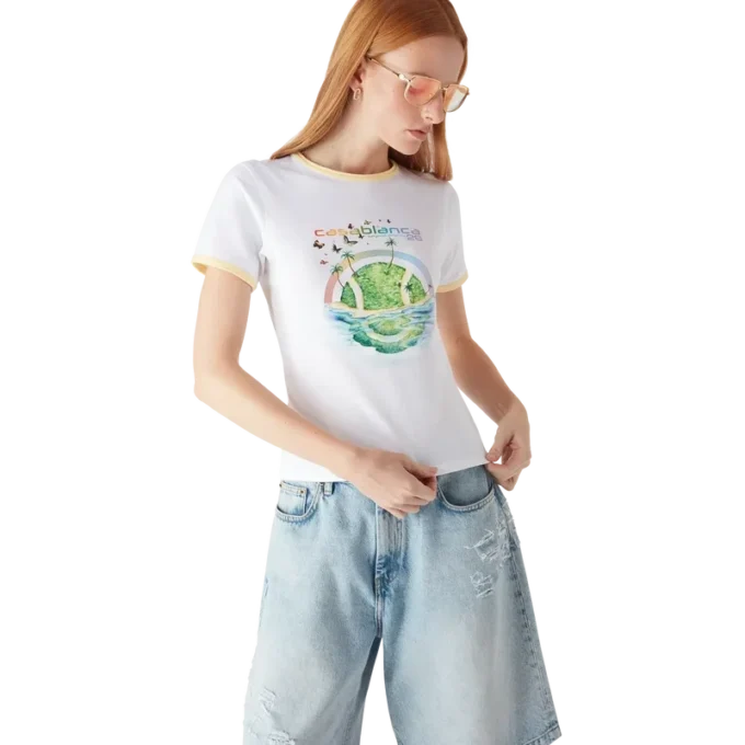 T-shirt de manga curta Beyond Destiny Longline Ringer com calções