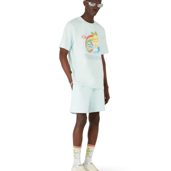 T-shirt de manga curta com bola de ténis em calções T-shirt de manga curta com bola de ténis em calções