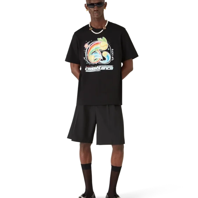 T-shirt de manga curta com bola de ténis em calções T-shirt de manga curta com bola de ténis em calções