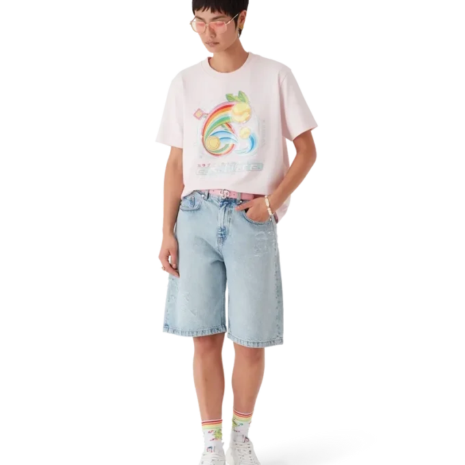 T-shirt de manga curta com bola de ténis em calções T-shirt de manga curta com bola de ténis em calções
