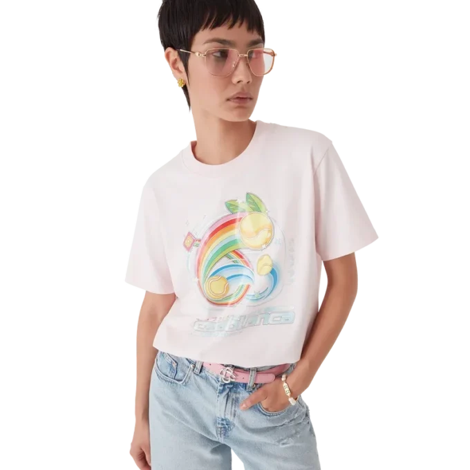 T-shirt de manga curta com bola de ténis em calções T-shirt de manga curta com bola de ténis em calções