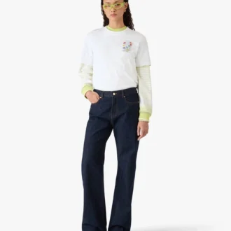 T-shirt de manga curta com grafite branca