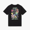 T-shirt de manga curta com grafite preta