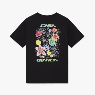 T-shirt de manga curta com grafite preta