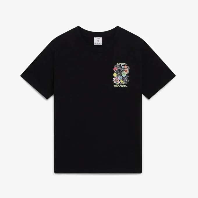 T-shirt de manga curta com grafite preta