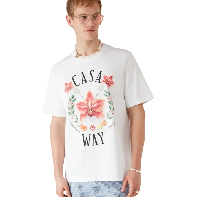 T-shirt de manga curta com logótipo Casa Way Orchid T-shirt de manga curta com logótipo Casa Way Orchid
