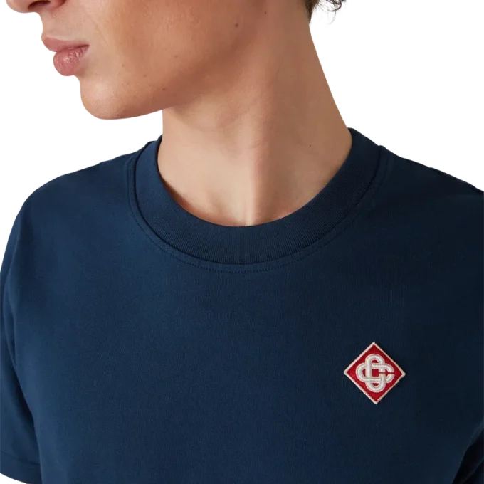 T-shirt de manga curta com logótipo em diamante T-shirt de manga curta com logótipo em diamante