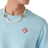 T-shirt de manga curta com logótipo em diamante