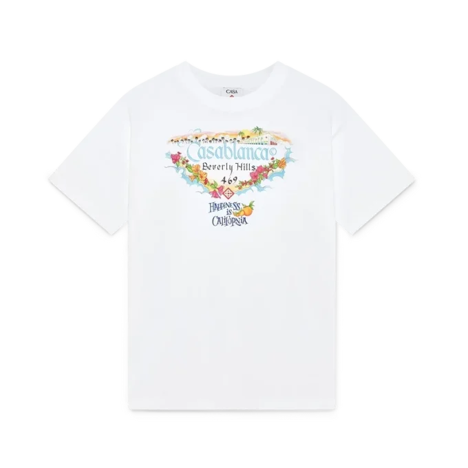 T-shirt de manga curta com logótipo impresso da loja de Los Angeles T-shirt de manga curta com logótipo impresso da loja de Los Angeles