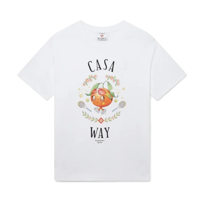 T-shirt de manga curta com mascote laranja da Casa Way